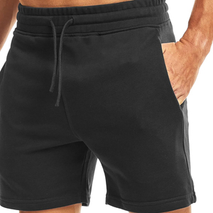 Pantalones Cortos Bermuda de Algodón Negro Sólido para Hombre, Cintura Media, con Cordón, Casuales, Tejidos, Transpirables, Ahora en Venta - Product Image 4
