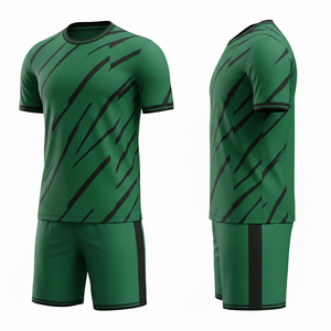 ชุดฟุตบอลแบบ unisex พร้อมกางเกงขาสั้น ชุดออกกำลังกายสองชิ้น ชุดฝึกซ้อมฟุตบอล แห้งเร็ว ชุดกีฬา รับผลิตตามแบบ OEM - Product Image 3