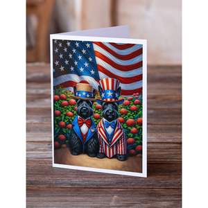 All American Scottish Terrier Whimsical D0100HA95TY Paquete de tarjetas de felicitación, 8 tarjetas de notas en blanco con sobres, tamaño 5x7 - Product Image 2