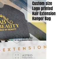Organizador de Alta Calidad a Prueba de Polvo, Plegable y Colgante, 14 x 60 cm, con Logotipo Personalizado, Reutilizable, Bolsas para Guardar Extensiones de Cabello y Pelucas