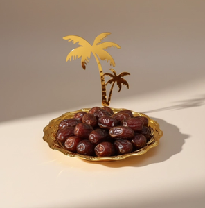 Ensemble de plateaux de service en métal Royal Palm Tree, plateau à dattes et desserts orientaux pour fêtes et mariages - Product Image 2
