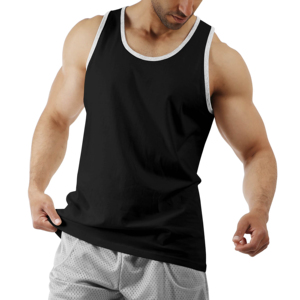 Wholesale <b>Men's</b> Tank Tops Polyester Cotton Quick Dry Casual Gym <b>Vest</b> <b>For</b> <b>Men</b> Plus Size Breathable Crew Neck Singlet Tank Tops - Product Image 6