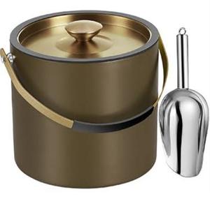 Royal Look Barware Supplies - Cubitera de Acero Inoxidable para Vino y Cerveza con Acabado Personalizado, con Asa y Tapa, al Precio Más Bajo - Product Image 1