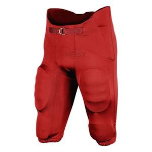 Pantalon de football américain rouge cramoisi robuste avec protections intégrées, personnalisable par sublimation, pour matchs professionnels - Product Image 1
