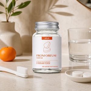 [FROM OREUM] Pasta de Dientes Sólida para Viaje con Sabor a Mandarina de Jeju, 60 Tabletas, para Artículos de Aseo Personal - Product Image 3
