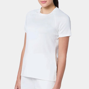 Camiseta Deportiva de Manga Raglán para Mujer, Diseño Nuevo, 100% Poliéster, Cuello Redondo, Corte Largo, Diseño con Aberturas Laterales - Product Image 1