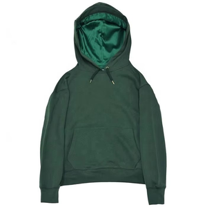 Sudadera con capucha para hombre 2026 al por mayor, estilo personalizado con logo, forro de satén de seda grueso, 100% algodón transpirable de secado rápido para invierno - Product Image 2