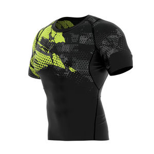 Camiseta Deportiva Sublimada para Hombre, Manga Corta, Cuello Redondo, Corte Ajustado, Transpirable, para Entrenamiento de Combate - Product Image 3