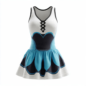 Hauts de maillot de netball à sublimation de haute qualité 100 % polyester sans manches pour femmes, col carré - Product Image 2