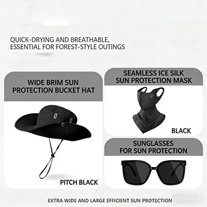 Gafas de Sol para Exteriores y Sombrero Vaquero de Ala Ancha con Protección Solar, Secado Rápido, Transpirable y Protección UV - Product Image 3