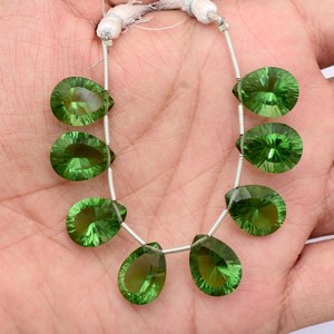 Perles de tourmaline naturelle AAA+ 12x16mm, taille poire concave, quartz hydrocoloré, pierres à facettes, perles lâches pour bijoux - Product Image 5