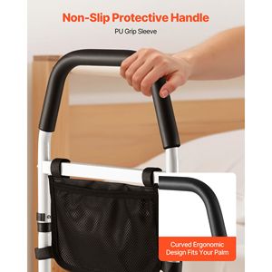 Sponda letto regolabile in altezza per anziani con corrimano in PU e supporto in acciaio al carbonio ad alta resistenza - Product Image 5