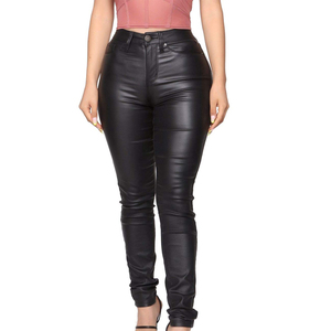 Pantalones de cuero para mujer de alta calidad, color sólido, personalizados, servicio OEM, gran cantidad, pantalones de cuero originales para adultos. - Product Image 1