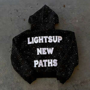 Sudadera con Capucha de Hip Hop con Pedrería, Oversize, Bordado Desgastado, de Gran Gramaje - Product Image 2