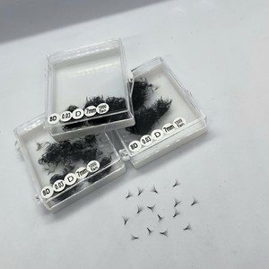 Extensions de cils en éventail préfabriquées, volume naturel long 3D-8D, cheveux synthétiques de qualité supérieure, faits à la main, courbure CC/DD/L/M, noir mat - Product Image 2