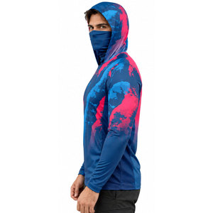 Camiseta de Pesca de Manga Larga para Hombre con Protección UV 260g, Camisa de Pesca con Protección Solar y Cuello Ajustable, Camiseta de Pesca con Estampado Digital - Product Image 3