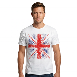 T-shirt en coton blanc pour homme avec imprimé, manches courtes, col rond, coupe classique, jersey tricoté - Product Image 2