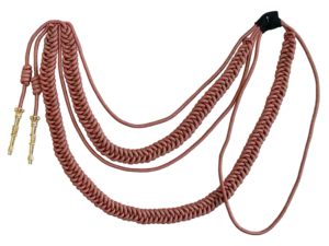 Aiguillette rouge et or mat de style hollandais, argentée, confectionnée avec du fil d'or de qualité supérieure, finition or mat. - Product Image 6