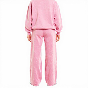 Conjunto de Sudadera Oversize con Efecto Ácido y Pantalones Anchos para Mujer – Chándal de Felpa Suave 100% Algodón de Alta Calidad - Product Image 6