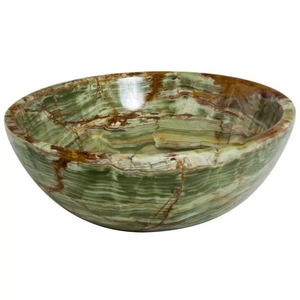 Bol décoratif en marbre beige fait main avec socle, bol à fruits en pierre naturelle pour la maison, l'hôtel, centre de table, vaisselle - Product Image 6