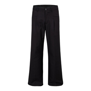 Pantalones Formales de Corte Recto para Hombre, Cintura Alta, Cierre de Botones, con Bolsillos, Tejido Beige y Negro, Estilo Medio Peso - Product Image 4