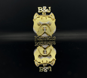 Pendentif personnalisé en acier inoxydable plaqué argent avec tête de chien, orné de cristaux CZ et de strass, thème tigre cosmique, unisexe, style hip-hop - Product Image 3