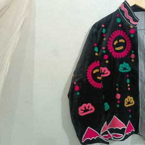 Exclusive Special Occasions Dragon Motif Embroidered Bohemian Boho Style Coat Handmade <b>Velvet</b> Suzani Jacket Halloween Gifts - Product Image 5