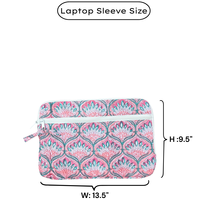 Housse d'ordinateur portable personnalisable de luxe, imprimée à la main à Jaipur, rembourrée, matelassée, en coton doux, durable, portable, avec fermeture éclair