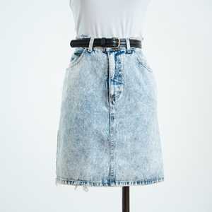 Jupe crayon en jean délavé pour femme GRACE COLLECTION, longueur genou, avec ceinture, style décontracté hiver, en Spandex/Coton respirant - Product Image 6