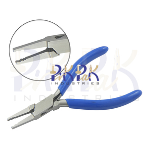Pince à sertir puissante perle 3mm mâchoires droites 140mm avec poignées en PVC à ressort pour la fabrication de bijoux bricolage artisanat pour circlip dénudeur de fil - Product Image 1