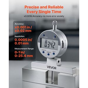 0-22 Inch Digital Electronic Indicator Precision Depth Gauge <b>Micrometer</b> 0.0005" Resolution Unit Conversion - Product Image 2