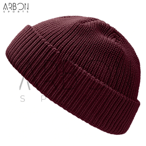 Bonnets unisexes décontractés de haute qualité, couleur bordeaux unie, épais, côtelés, élégants, classiques, extensibles, de bonne qualité, nouvelle arrivée - Product Image 2