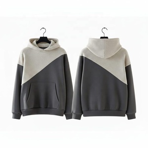 Sweat-shirt à capuche pour homme, style décontracté, tricoté, à blocs de couleur, coupe ample, pour l'automne - Product Image 1