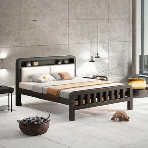 โครงเตียงเหล็กสีดำแบบคลาสสิกขนาดควีนไซส์ พร้อมหัวเตียงสไตล์มินิมอล งานศิลปะเหล็ก รองรับที่นอน เหมาะสำหรับอพาร์ทเมนต์ พร้อมพื้นที่เก็บของ - Product Image 6