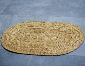 Handwoven Jute <b>Oval</b> Runner <b>Rug</b> Braided Natural Fiber Waterproof Eco-Friendly Reversible Floor Mat for Home & Travel Use - Product Image 4