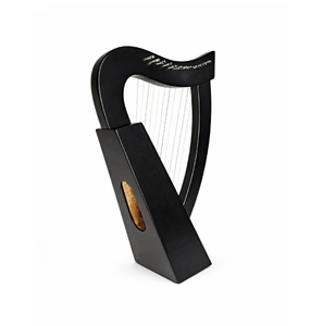 พิณเซลติก 12 สาย - เครื่องดนตรีพื้นบ้านไอริชไม้มะฮอกกานีสีดำ พร้อมกระเป๋าและกุญแจ พิณไอริชขนาดเล็กสำหรับผู้เริ่มต้น - Product Image 6