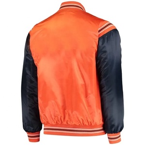 เสื้อแจ็คเก็ตบอมเบอร์ผ้าซาตินสไตล์ไฮสตรีทสำหรับผู้ชาย พิมพ์โลโก้ปักลายตามสั่ง ไซส์ใหญ่ ลายสก็อต กลับด้านได้ กันลม สำหรับฤดูหนาว สไตล์เบสบอล - Product Image 2