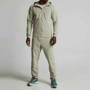Customized Brand Logo Mens Polyester Matte Finish Windbreaker Jacket Sports Suits Gym Two Piece <b>Set</b> Lightweight Tracksuits Men - Product Image 1