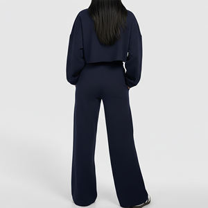 OEM/ODM Conjunto Deportivo de 2 Piezas para Mujer, de Alta Calidad, Informal, con Bordado de Encaje, Top Regular y Pantalones Deportivos de Corte Regular, Personalizado - Product Image 3