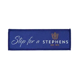 Parche Bordado Termoadhesivo Rectangular de Tela Azul Stephens para Regalo - Product Image 1