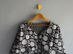 Chaqueta acolchada de algodón con estampado floral para mujer, cárdigan con cuello en V, ropa exterior informal transpirable, regalo para ella - Product Image 2