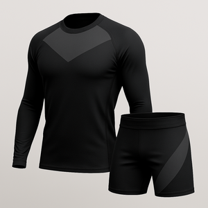 Conjunto de Rashguard MMA para hombre, camiseta de compresión de manga larga + pantalones cortos de compresión, ropa de entrenamiento de secado rápido - Product Image 2