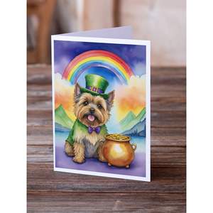 Whimsical Cairn Terrier St Patrick's Day <b>Greeting</b> <b>Cards</b> Pack of 8 A7 Size 5x7 Blank <b>Note</b> <b>Cards</b> with Envelopes - Product Image 2