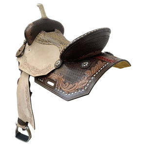 Selle de course western en cuir véritable, étriers en aluminium, taille 16 pouces, personnalisable, durable et confortable pour l'équitation - Vente chaude - Product Image 3