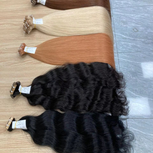 Extensiones de Cabello Humano Natural con Cutícula Alineada, Color Claro, en Cinta Adhesiva, Venta al Por Mayor Directo de Fábrica - Product Image 4