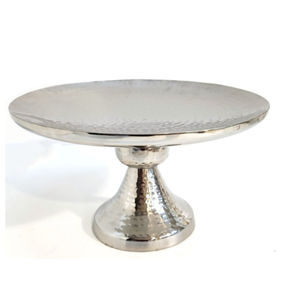Support à gâteau de table élégant en métal rond avec bordure et base perlées pour mariage et présentation de desserts - Product Image 5