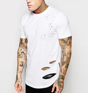 Camiseta al por mayor personalizada con estampado desgastado y lavado ácido para hombre, de algodón 100% de alto gramaje, diseño vintage liso con cuello redondo y características ligeras. - Product Image 3
