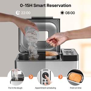 2LB 19-en-1 Máquina automática compacta para hacer pan de masa Antiadherente 3 colores de corteza con 19 recetas de pan únicas - Product Image 5