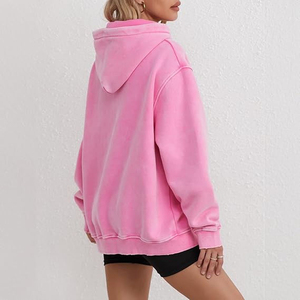 Sweat-shirt oversize pour femme, manches longues, style streetwear décontracté, logo personnalisé, pull simple à manches longues, deux poches sur le devant - Product Image 5
