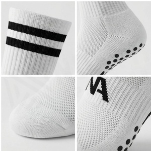 White Crew <b>Socks</b> With Black Stripes And NA Logo <b>Breathable</b> Knitted For Adults Casual Wear - Product Image 4